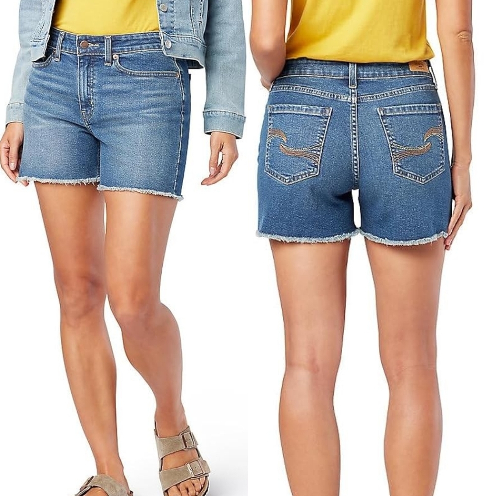 🖖 Signature By Levi Strauss 🖖 Blue Denim Cut-off Shorts